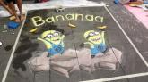 Die Bananen kommen als 3D-Malerei in Mischtechnik.